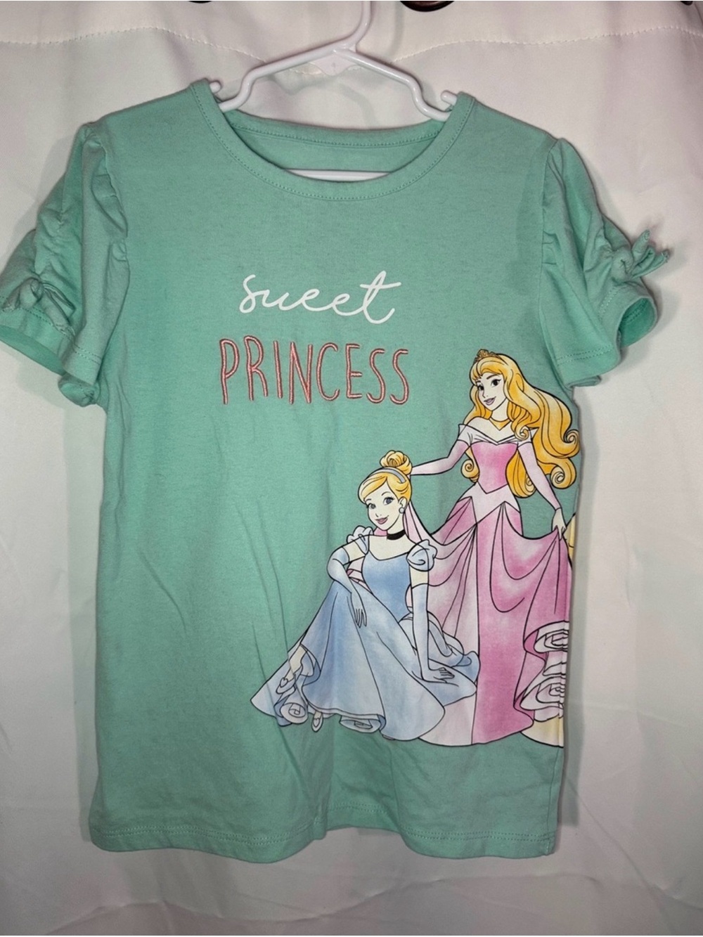Disney Sweet Princess Graphic Tee - Mint Green Girls' Shirt size 7